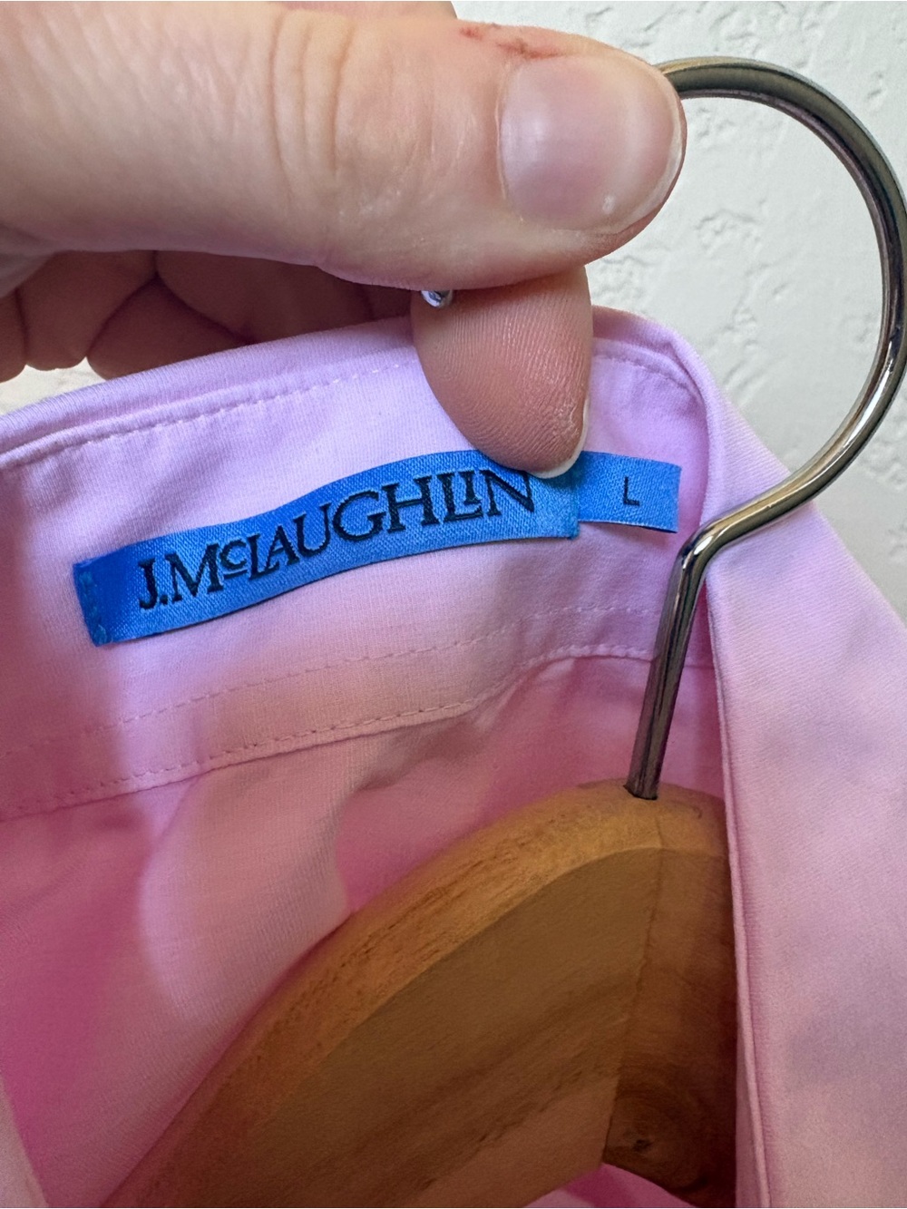 J. McLaughlin Sloane Shirt Light Pink 100% Cotton Button Down Wide Cuffs - Picture 8 of 8